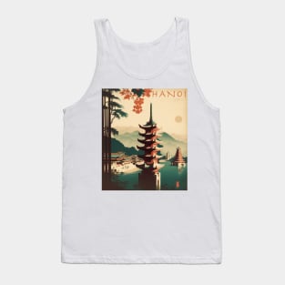 Hanoi Vintage Travel Art Poster Tank Top